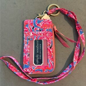 New with tags simply southern pink card holder lanyard